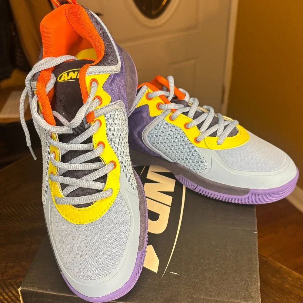 AND1 Delta TPR Basketball Sneakers Men’s 9 | Blue Purple Orange | New w/ Box - Picture 1 of 7